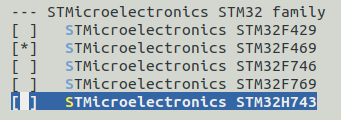 Kernel "System type - STMicroelectronics" menu