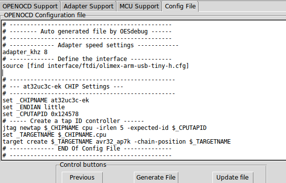 OESdebug - Generate OpenOCD configuration files