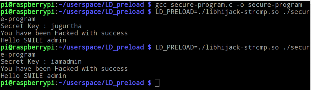 Loading fake library using LD_PRELOAD